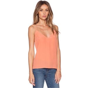 PAIGE strappy silk tank top orange/coral v neck